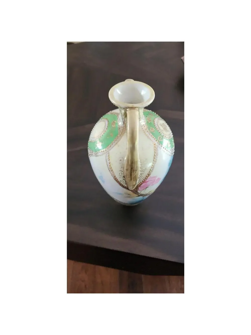 Vintage Japanese Nippon Floral Vase hand painted flawless unique beautiful